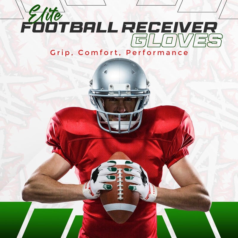 Dot Stitch Jester face Football Gloves Silicone Grip Youth Football Receiver Gloves Joker Receiver Glove Kids Receiving Glove for Youth Kids Men Adult & Unisex - Image 4